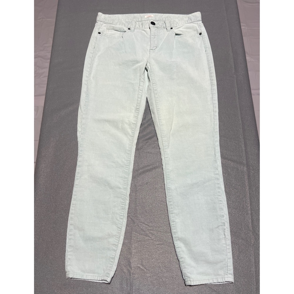 J.Crew Womens Mint Green Toothpick Corduroy Pants Skinny Mid Rise Size 29 02655